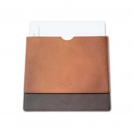 Leather Document Holder in Dark Tan