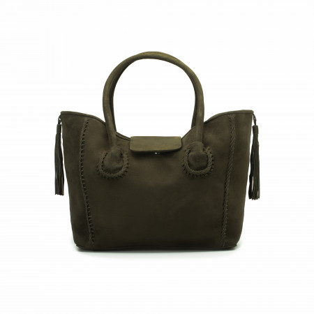 Meindl Best Friend Shopper Bag in Olive Goat Suede