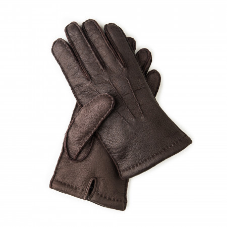 Westley Richards Men's Cashmere Lined Peccary Leather Gloves in Moro