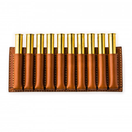Large 10 Rd Open Ammunition Belt Wallet in Mid Tan