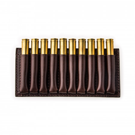 Medium 10 Rd Open Ammunition Belt Wallet in Dark Tan