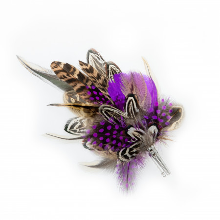 Traditional Feather Pin with Purple Accents
