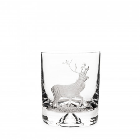 Hand Engraved Crystal Glass - Stag