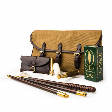 Westley Richards Redfern Cleaning Pouch with Accessories in Canvas & Dark Tan