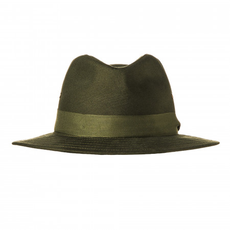 Hunting Hat with Green Herringbone Band