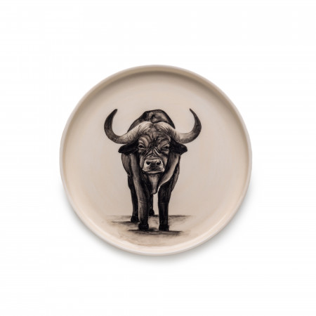 Small Hand Painted Buffalo Dish