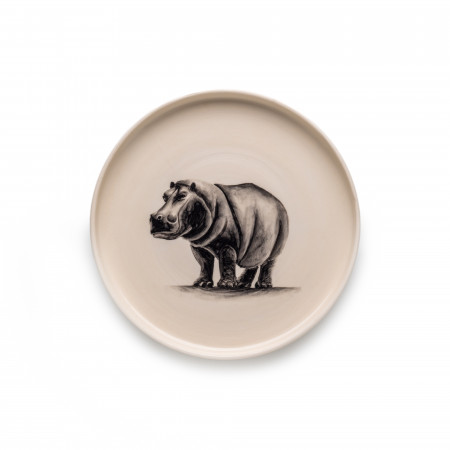 Small Hand Painted Hippo Dish