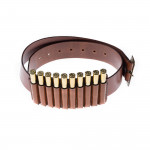 Medium 10 Rd Open Ammunition Belt Wallet in Mid Tan