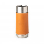 Leather Covered Thermos in Mid Tan