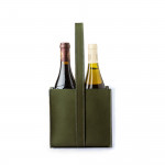 Leather Carrier for 2 Bottles in Sage