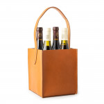 Leather Carrier for 4 Bottles