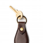 Leather Key Fob in Dark Tan