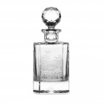 Hand Engraved Bourbon Crystal Decanter Quail Scene