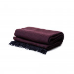 Lambswool Honeycomb Throw in Burgundy