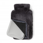 Rabbit Fur Hot Water Bottle in Charcoal