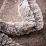 Scarlet Fur Detail Scarf in Mushroom