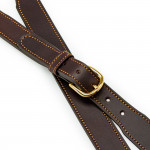 Leather & Fur Hand Warming Bag in Chocolate