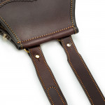 Leather & Fur Hand Warming Bag in Chocolate