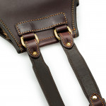 Leather & Fur Hand Warming Bag in Chocolate