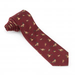 Game Bird Silk Tie in Claret