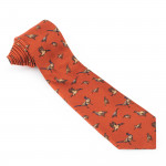 Game Bird Silk Tie in Rust