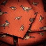 Game Bird Silk Tie in Rust