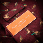 Game Bird Silk Tie in Claret