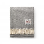 Diamond Pattern Wool Throw in Pebble