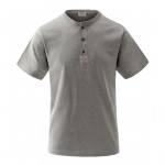 S/S Frontier Henley T-Shirt in Heather Grey