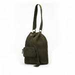 Bucket bag in Olive Goat Suede