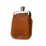 4oz Hip flask in Mid Tan