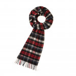 Pure Cashmere Scarf in Blanket Check Red