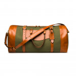 Sutherland Bag - Large - Hunter Green Canvas and Mid Tan