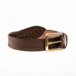 Men's Ostrich Leg leather in Brown