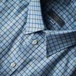 Men's Deluxe Tattersall Shirt in Blue with Green