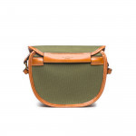 100Rd Anson Cartridge Bag in Hunter Green Canvas and Mid Tan