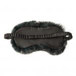 Rabbit Fur Sleep Mask in Black/Snow top