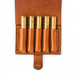 Small 5Rd Closed Ammunition Belt Wallet in Mid Tan