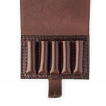 Small 5Rd Closed Ammunition Belt Wallet in Dark Tan