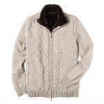 Men's Pure Cashmere Fur Lined Cardigan