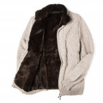 Men's Pure Cashmere Fur Lined Cardigan