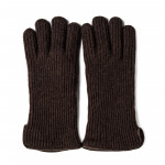 Cashmere and Leather Gloves in Hickory