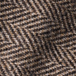 Hand Rolled Wool Herringbone Tie in Brown