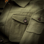 Linen Selous Safari Jacket  in Plains Green