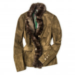 Ladies Seehornsee Suede Jacket with Fur Details