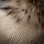 Cashmere & Racoon Fur Knit Hat in Ivory