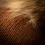 Cashmere & Racoon Fur Knit Hat in Rust