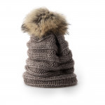 Laura Cashmere and Raccoon Fur Knit Hat