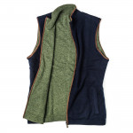 Reversible Cashmere Gilet in Olive & Navy