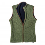 Reversible Cashmere Gilet in Olive & Navy